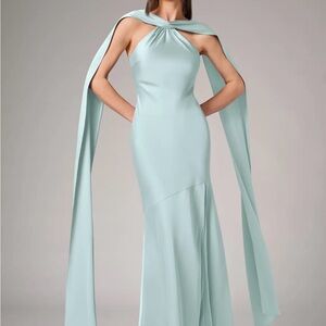 Elegant Maxi Gown Color Sea Glass
